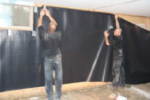 Air gap membrane installation to at least grade height