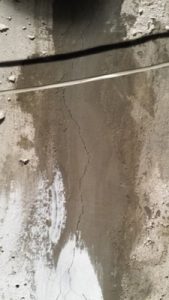 Foundation crack that was patched and has cracked