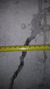 Very wide structural foundation crack