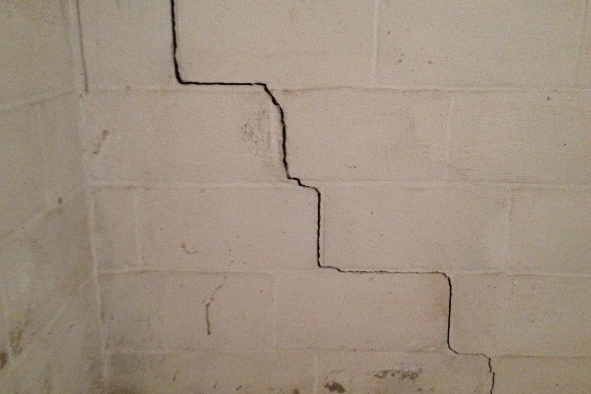 Cracks in cinder-block foundations and their repair