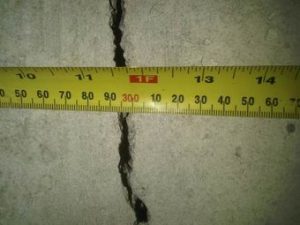 Very wide structural foundation crack